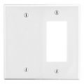 Hubbell Wiring Device-Kellems Wallplate, Mid-Size 2-Gang, 1) Decorator 1) Box Mount Blank, White PJ1326W